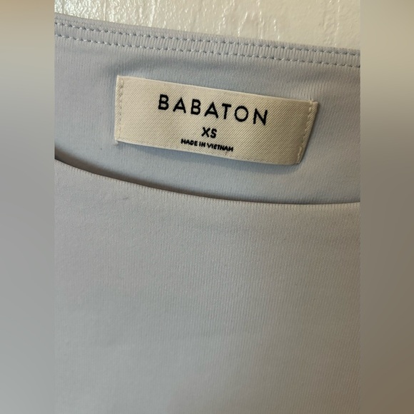 Aritzia Babaton Contour Crew Longsleeve Bodysuit Cruise Blue XS *LNWOT* - Picture 3 of 11